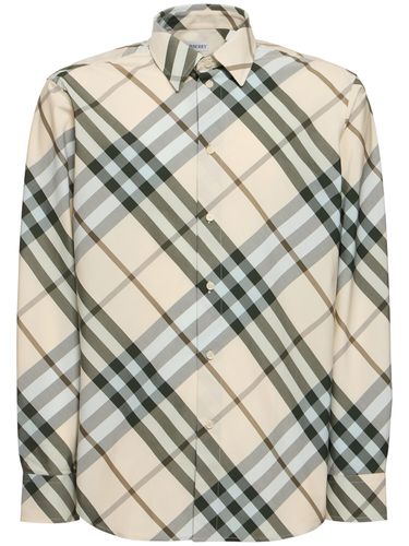 Camicia In Cotone Check - BURBERRY - Modalova