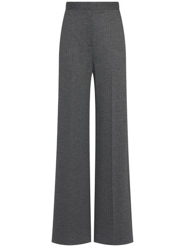 Angora Wool Blend Jacquard Wide Pants - MAX MARA - Modalova