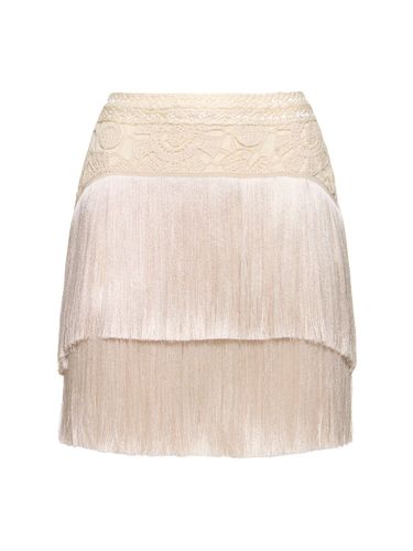 Crochet Fringed Mini Skirt - PATBO - Modalova