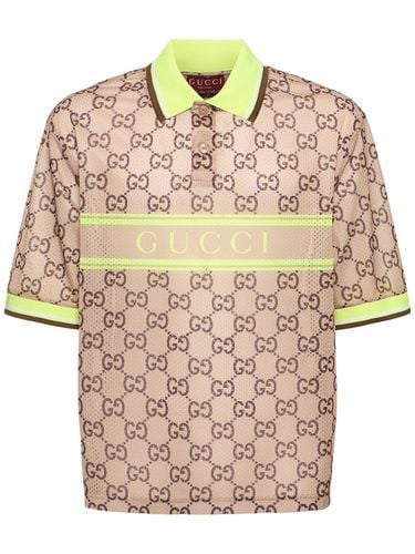 Logo Tech & Mesh Polo Shirt - GUCCI - Modalova