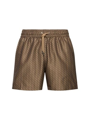 Schwimmshorts Mit Fischgrätmuster-jacquard - FRESCOBOL CARIOCA - Modalova