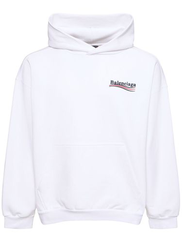 Political Logo Cotton Hoodie - BALENCIAGA - Modalova