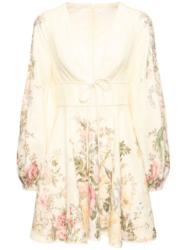 Waverly Linen Printed Mini Dress - ZIMMERMANN - Modalova