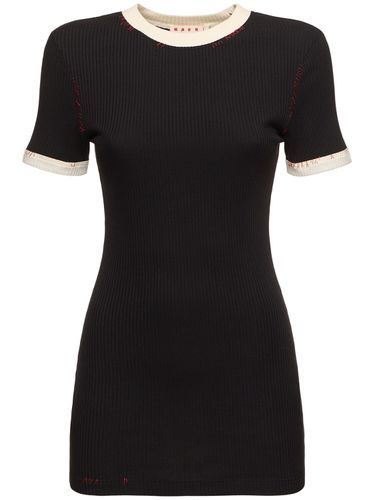 T-shirt Aus Jersey - MARNI - Modalova