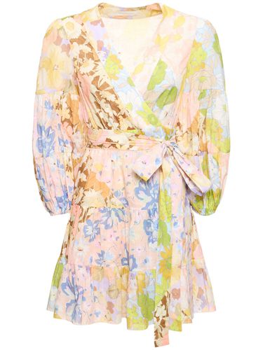 Pop Printed Cotton Wrap Mini Dress - ZIMMERMANN - Modalova