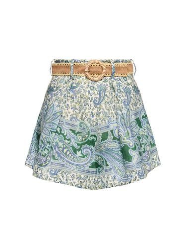 Shorts De Lino Estampado - ZIMMERMANN - Modalova