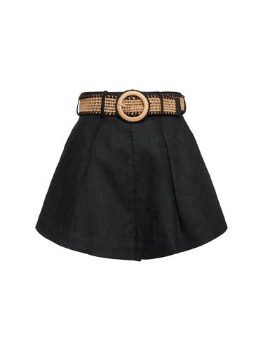 Shorts Halliday In Lino Con Cintura - ZIMMERMANN - Modalova