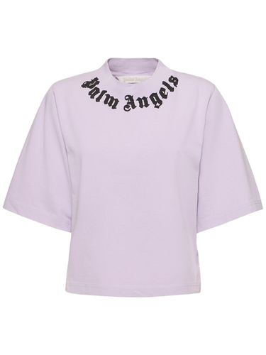 T-shirt Cropped In Cotone Con Logo - PALM ANGELS - Modalova