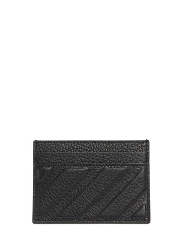 Diagonal Leather Card Case - OFF-WHITE - Modalova