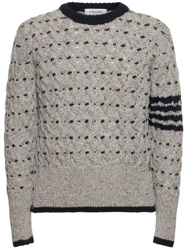 Klassischer Pullover Mit Zopfstickerei - THOM BROWNE - Modalova