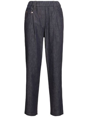 Pantaloni In Denim Con Girovita Elasticizzato - BRUNELLO CUCINELLI - Modalova