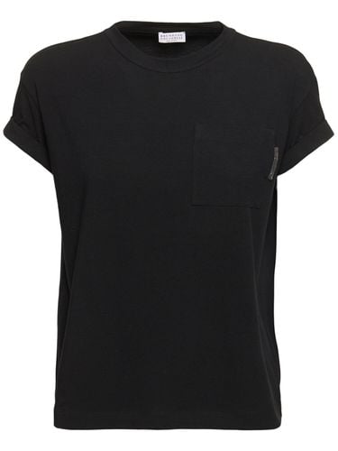 T-shirt Aus Jersey - BRUNELLO CUCINELLI - Modalova