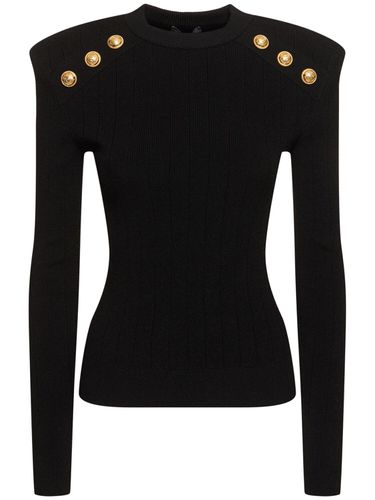 Rib Knit Viscose Sweater - BALMAIN - Modalova