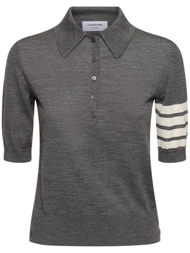 Relaxed Fit Wool Polo - THOM BROWNE - Modalova