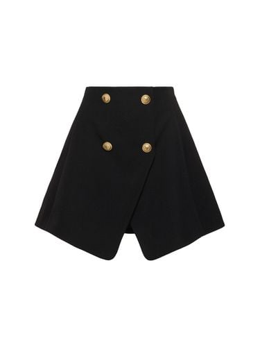 Wool Grain De Poudre Mini Skirt - BALMAIN - Modalova