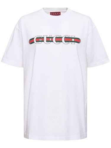 Ancora G Loved Cotton Jersey T-shirt - GUCCI - Modalova