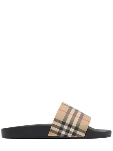 Furley Check Tech Slide Sandals - BURBERRY - Modalova