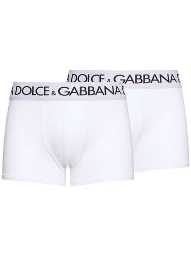 Paquete De 2 Calzoncillos Boxser De Algodón - DOLCE & GABBANA - Modalova