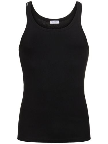 Camiseta De Jersey De Algodón Acanalado - DOLCE & GABBANA - Modalova