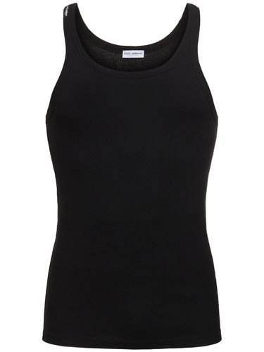 Tanktop Aus Geripptem Baumwolljersey - DOLCE & GABBANA - Modalova