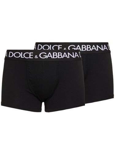 Paquete De 2 Calzoncillos Boxser De Algodón - DOLCE & GABBANA - Modalova