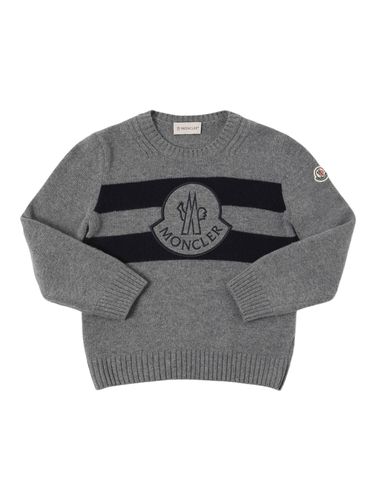 Strickpullover Aus Wolle Mit Logo - MONCLER - Modalova