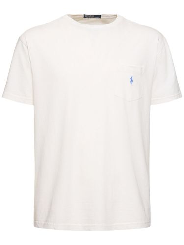 Faded Cotton & Linen T-shirt W/ Pocket - POLO RALPH LAUREN - Modalova