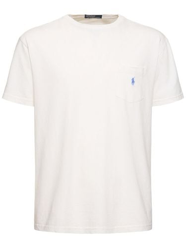 T-shirt Sbiadita In Cotone E Lino Con Tasca - POLO RALPH LAUREN - Modalova