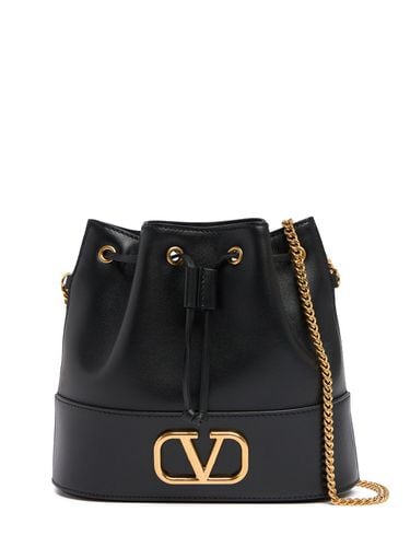 Bolso Bucket De Piel Con Logo V - VALENTINO GARAVANI - Modalova