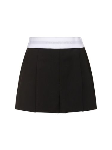 High Waisted Pleated Wool Shorts - ALEXANDER WANG - Modalova