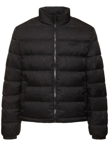 Zip-up Jacquard Down Jacket - VERSACE - Modalova