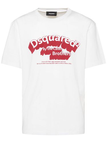 Regular Fit Logo Cotton T-shirt - DSQUARED2 - Modalova