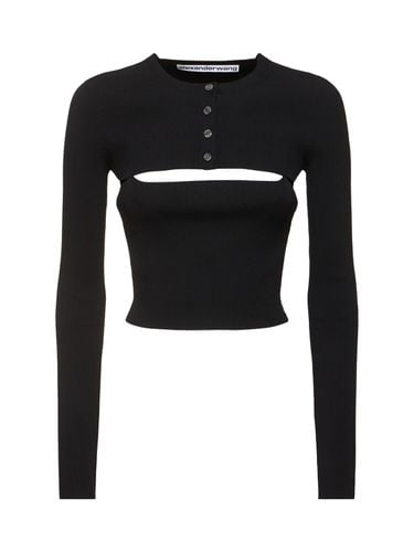 Cropped Viscose Cardigan W/ Tank Top - ALEXANDER WANG - Modalova