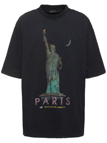 T-shirt Aus Baumwolle „paris Liberty“ - BALENCIAGA - Modalova