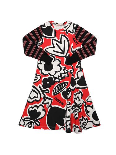 Vestido De Algodón Estampado - MARNI JUNIOR - Modalova