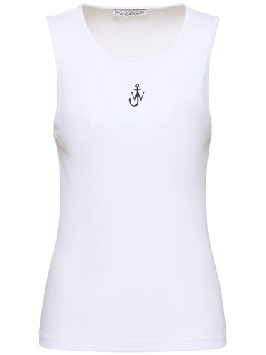 Anchor Logo Stretch Cotton Tank Top - JW ANDERSON - Modalova