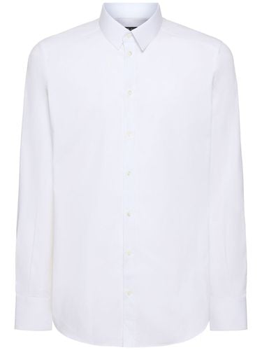 Stretch Cotton Poplin Shirt - DOLCE & GABBANA - Modalova