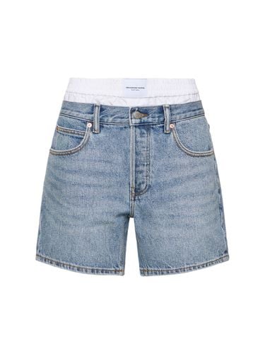 Loose Cotton Denim Shorts - ALEXANDER WANG - Modalova