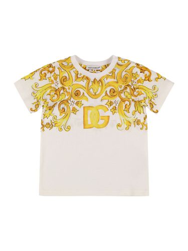 Camiseta De Algodón Jersey Estampado - DOLCE & GABBANA - Modalova