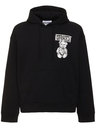 Teddy Print Cotton Hoodie - MOSCHINO - Modalova