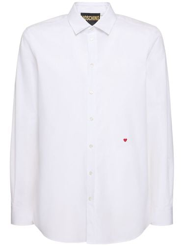 Heart Embroidery Shirt - MOSCHINO - Modalova