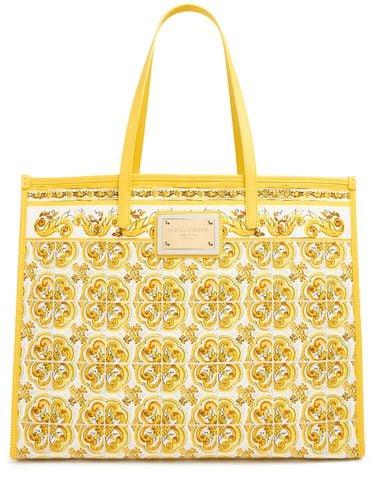 Large Maiolica Print Shopping Bag - DOLCE & GABBANA - Modalova