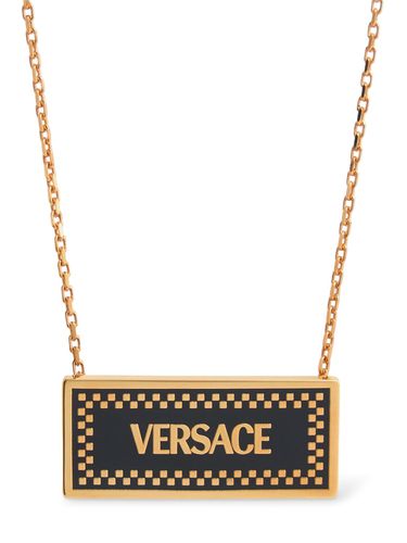 Emaillierte Halskette Aus Metall Mit Logo - VERSACE - Modalova