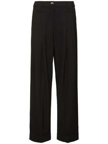 Drapey Mélange Loose Mid Waist Pants - GANNI - Modalova