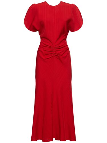 Gathered Viscose Midi Dress - VICTORIA BECKHAM - Modalova