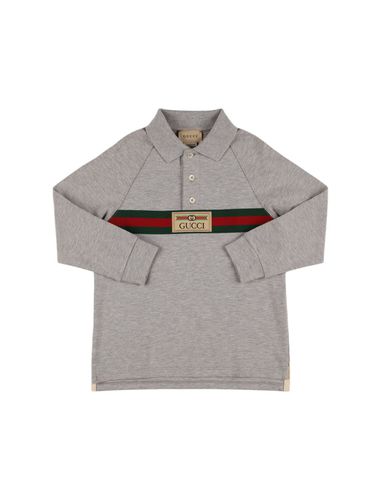 Polo De Algodón Piqué Con Logo - GUCCI - Modalova