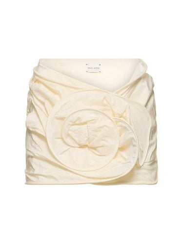 Draped Silk Mini Skirt W/ Rose - MAGDA BUTRYM - Modalova