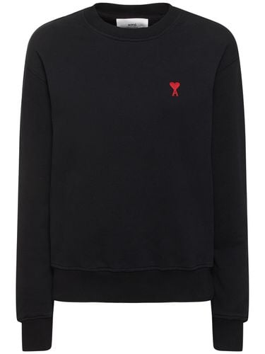 Logo Organic Cotton Jersey Sweatshirt - AMI PARIS - Modalova