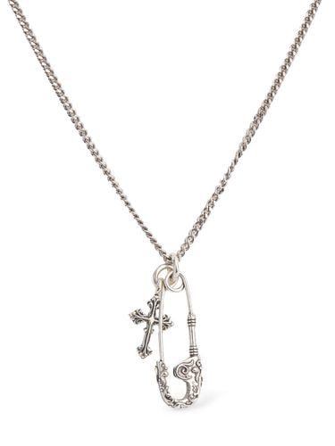 Safety Pin & Cross Pendant Necklace - EMANUELE BICOCCHI - Modalova