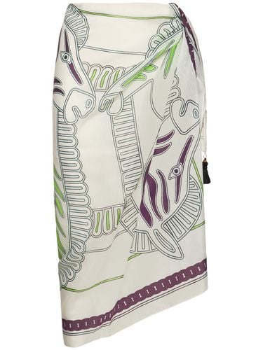 Printed Cotton & Silk Pareo Skirt - TORY BURCH - Modalova